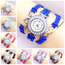 2015 new products leather vogue lady bracelet strap watch quartz watch women